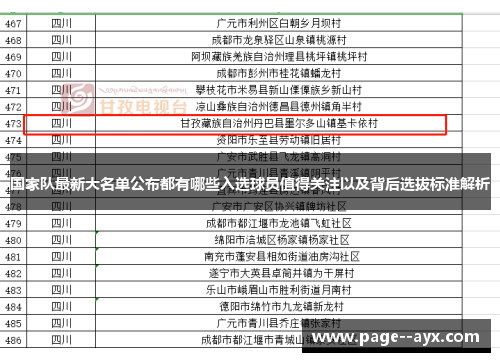 国家队最新大名单公布都有哪些入选球员值得关注以及背后选拔标准解析